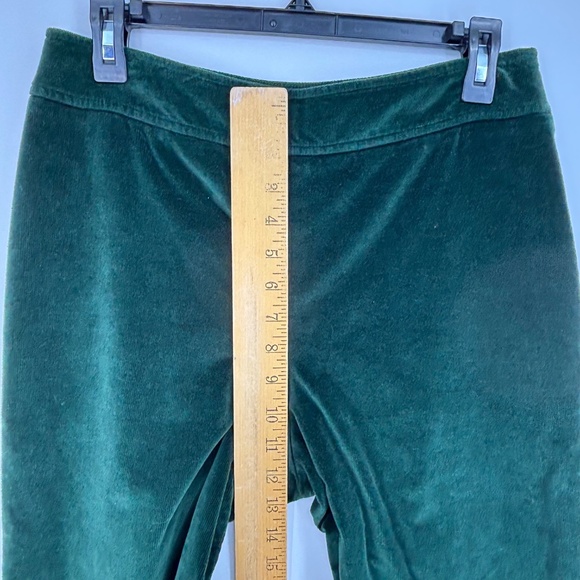Talbots Womens PETITE Size 8P Corduroy Pants Dark Green Wide Leg Ankle Side Zip - Picture 4 of 8